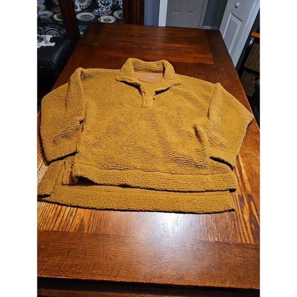 aerie Sweaters - Aerie Womens Small Sherpa Oversized‎ Pullover Jacket Mock Neck Pockets (A609)